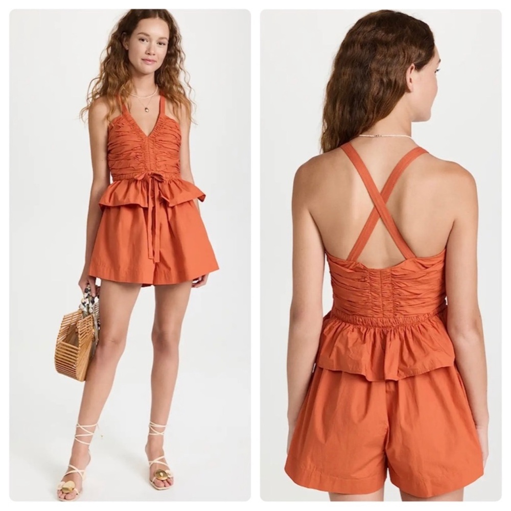Ulla Johnson Marren Playsuit Jumpsuit Coral
Orange Size 14 NWT